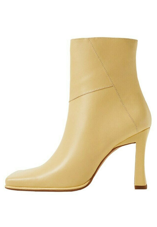 Mango Bottines Leather bout Square Light Yellow (M9111N0A0-E11) Women