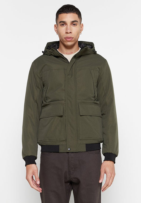 Jack & Jones JWHCHRIS BOMBER HOOD Olive (ZZO276F10-N00) Men