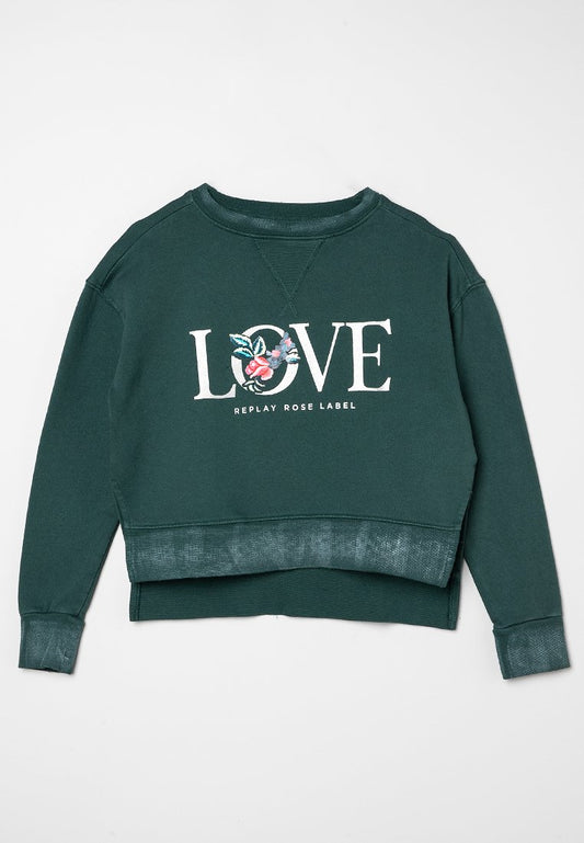 Replay Sweatshirt Dark Green (ZZO2QDX54-N00) Kids