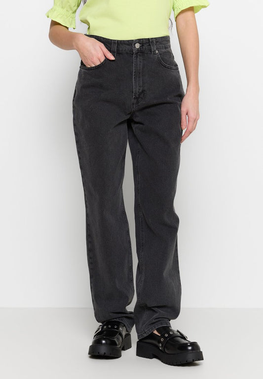 Selected SLFKAREN HW STRAIGHT WASH JEANS Black (ZZO2F5P26-Q00) Women