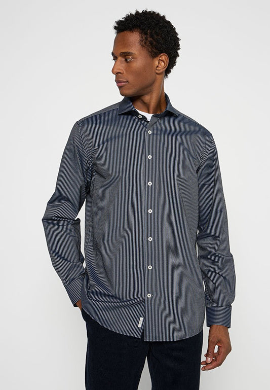 Lindbergh 1927: Shirt L/S Black (ZZO2PU716-Q00) Men