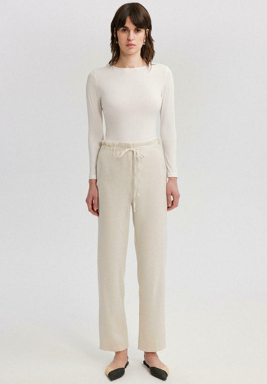 Touché Privé NATUREL LOOK TROUSERS WITH ELASTIC WAIST Stone (TOV21A03M-C11) Women