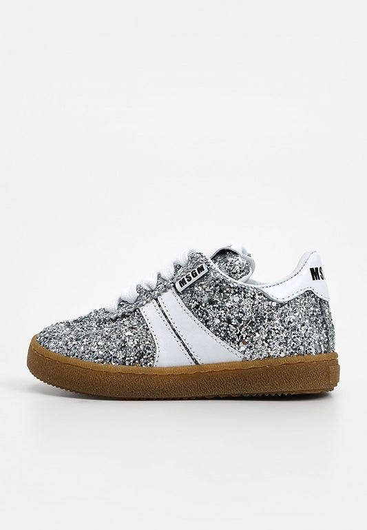MSGM GLITTER LACE-UP LOW RETRO SNEAKERS (ZZO2JFW05) Kids
