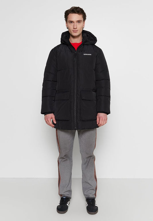 Marc O'Polo DENIM long puffer parka with hood, patch pockets, zipper (ZZO27U401-Q00) Men