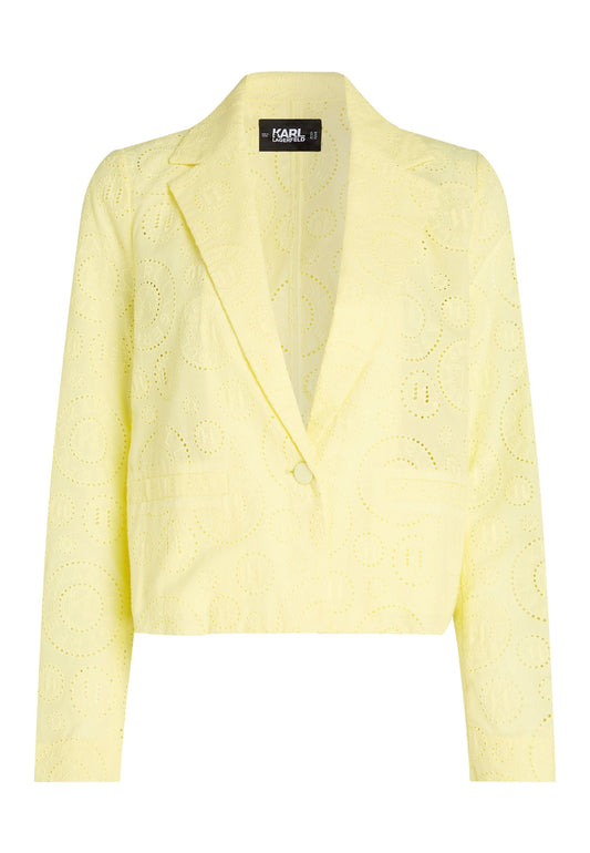 KARL LAGERFELD Jacket Broderie Anglaise Blazer Yellow (K4821G04H-E11) Women