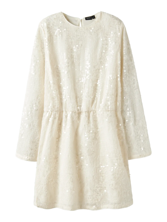 Risianna Long Sleeve Short Dress White Alyssum (13252031) Kids