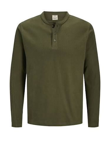 Jack & Jones Premium JPRBLUTYRELL LS HENLEY TEE Olive Night (12266583-OliveNight) Men