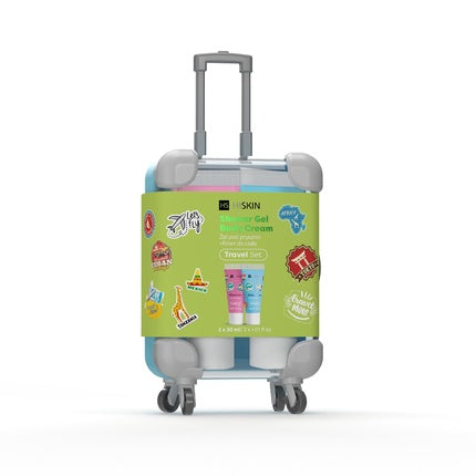 Hiskin Travel Set Mini Suitcase With Body Balm 30ml And Shower Gel 30ml
