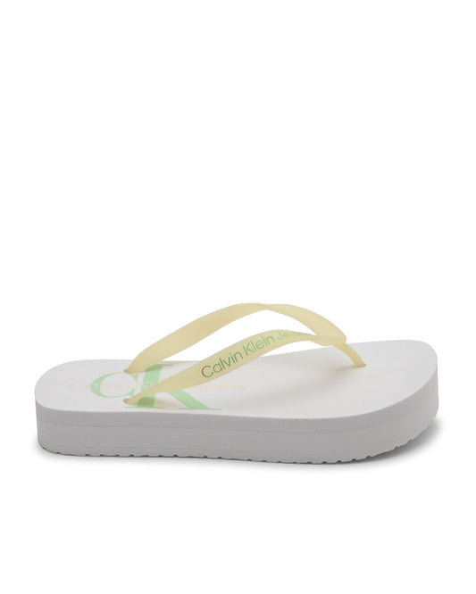 Calvin Klein Womens Flip Flops YW0YW016200LD White