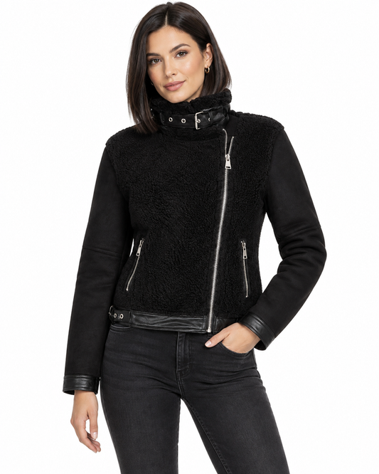DEBRANDE Women's Jacket Z Shearling BLACK (10759) Women