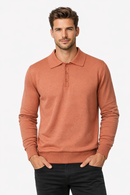 GUIDO MARIA KRETSCHMER Sweatshirt POLO Men's Z Long Sleeve Z Collar AIDEN POLOSHIRT (8809) Men