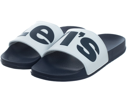 LEVI'S Slides Women's JUNE L WHITE NAVY (9450) Women