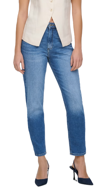 ONLY Women's Trousers JEANSY ONLVENEDA HW MOM JEANS DNM MEDIUM BLUE DENIM (10225) Women