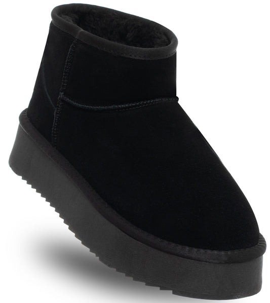 SOLO SOPRANI COUTURE Leather Ankle Boots SCW421P05/01 HUGH PLATFORM BLACK (6120) Women