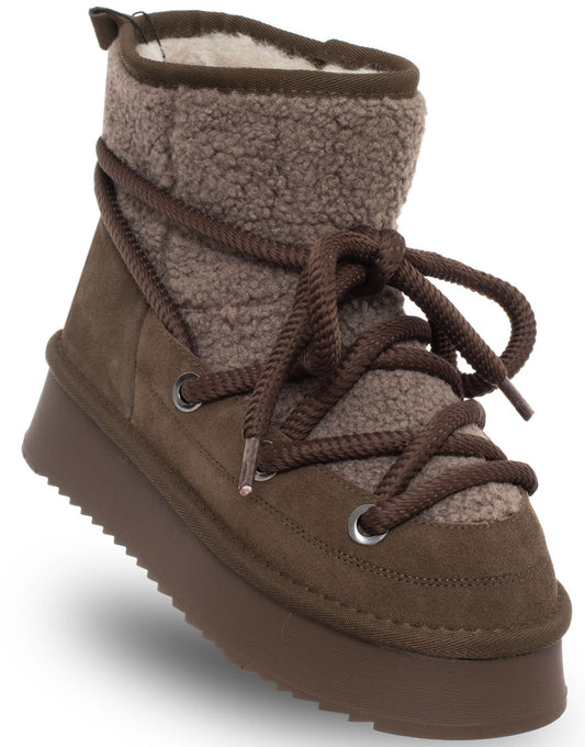 WOMEN'S LEATHER ANKLE BOOTS - SOLO SOPRANI COUTURE - SCW421P17/03 LUNAR BROWN Women