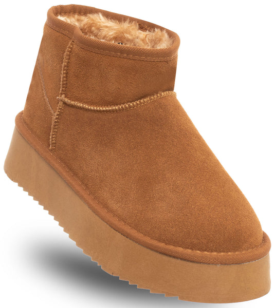 SOLO SOPRANI COUTURE Leather Ankle Boots SSW421P05/02 HUGH PLATFORM CAMEL (8013) Women