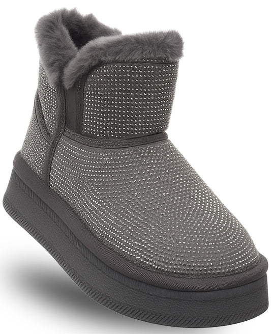 WOMEN'S LEATHER ANKLE BOOTS - SOLO SOPRANI COUTURE - SSW521P28/01 STRASS FUR Women