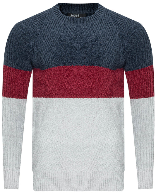 MUST Parkour Sweater Men's Navy-bordo-grey (8441) Men