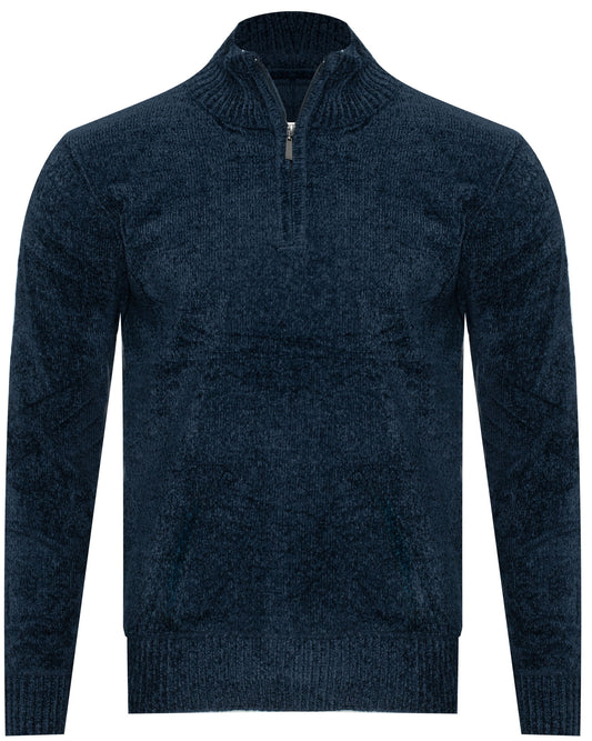 MUST Parkour Sweater Men's Z Mock Neck Navy (8348) Men