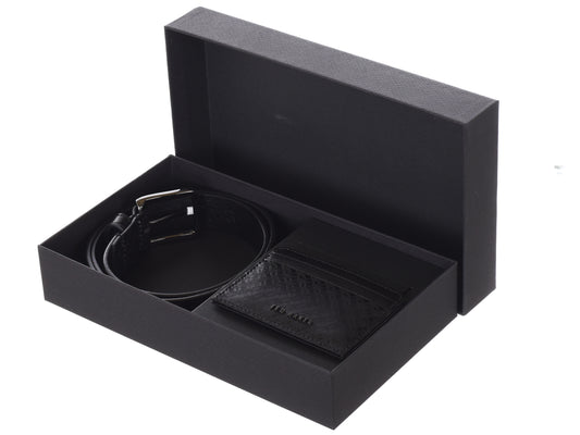 TED BAKER LONDON Set Belt I ETUI NA KARTY BLACK TERAMO (5139) Men