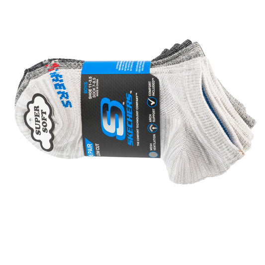 Skechers 6pk Boys No Terry Socks S112222-GRY Unisex